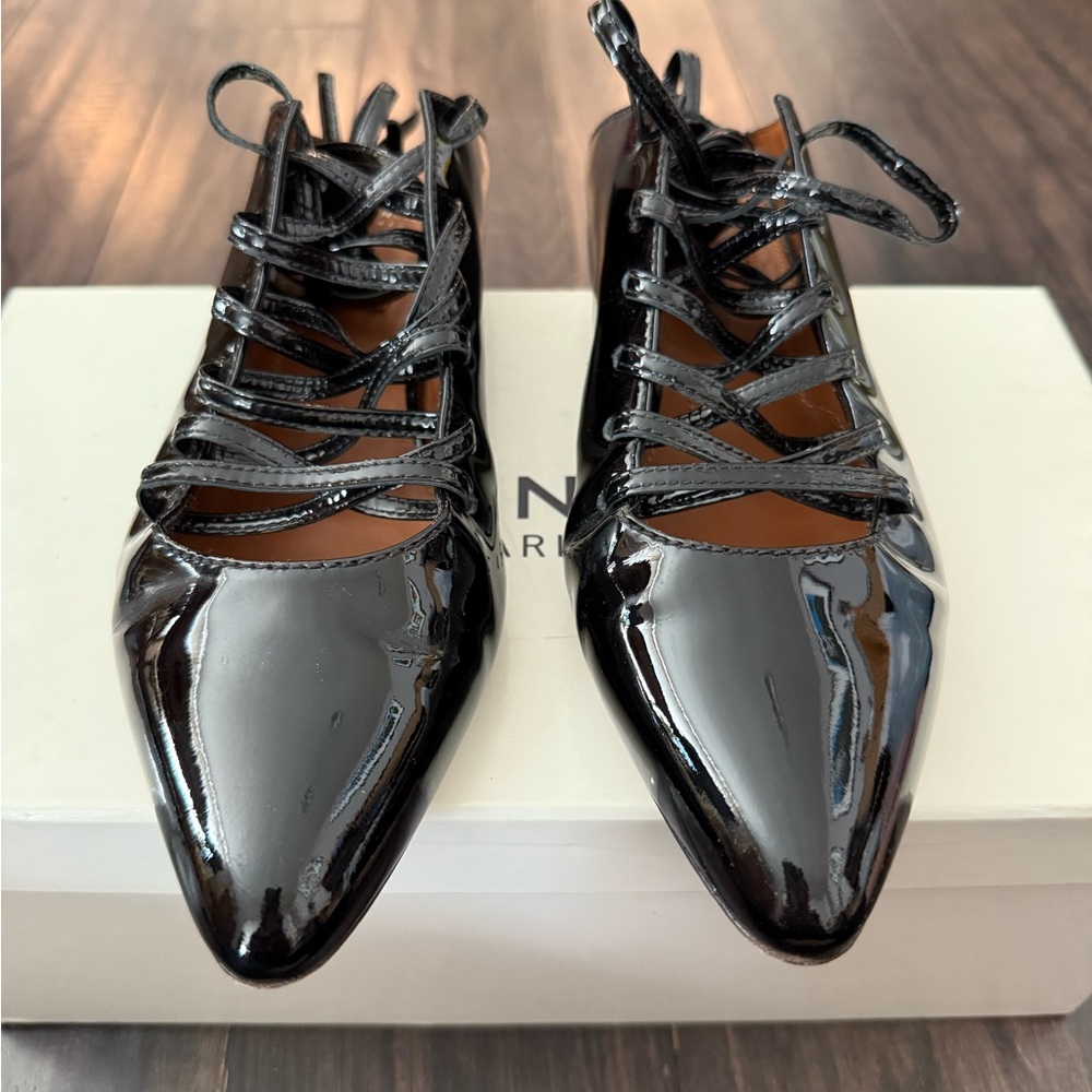 Givenchy Black Flats with Glossy Finish and Cut-Out Details